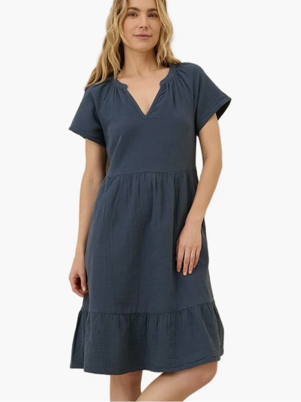Pact Casual Tieback Dress - French Blue
